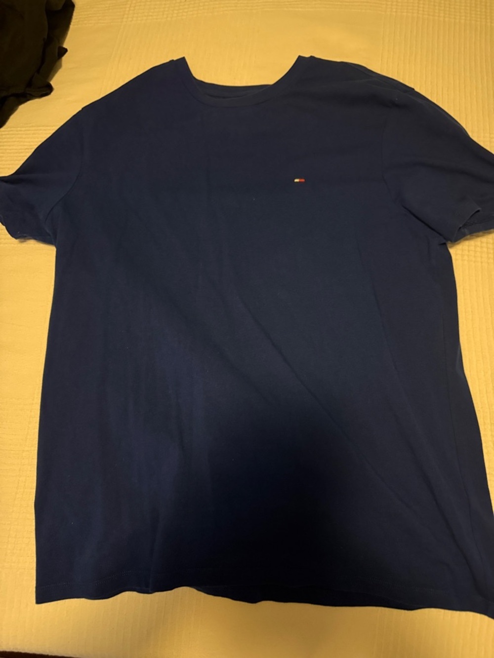 Tommy Hilfiger Navy Short Sleeve Crew Tee with Flag Logo